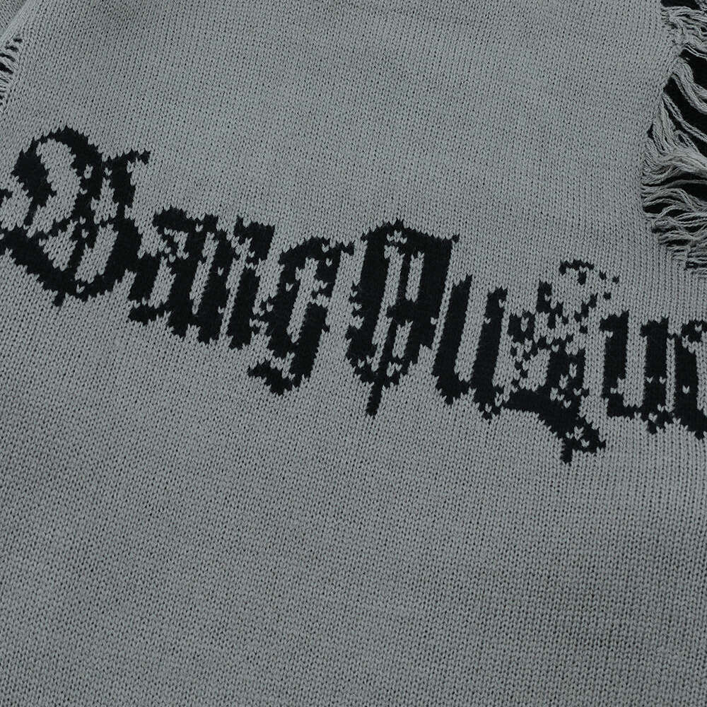 Trendy Brand Lazy Crochet Hole Men's Round Neck Knitted European and American Style Loose Long Sleeve Casual Pullover Sweater