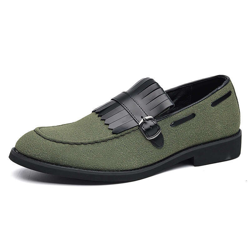 Large 2023 Spring and Autumn new men's leather shoes 38-48 size British tassel set foot loafers