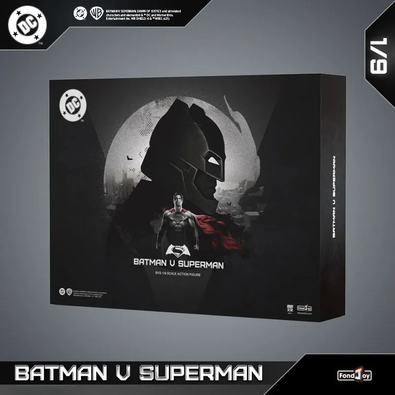 New Fondjoy Batman VS Superman 1:9 Scale Action Figure Set Two-Piece Set DC Comics Movie Authentic Interchangeable Heads Boys Festival Gifts