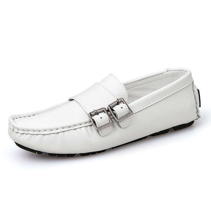 Big size Doudou for spring and autumn new style men's leather shoes, sizes 38-47, slip on casual driving shoes