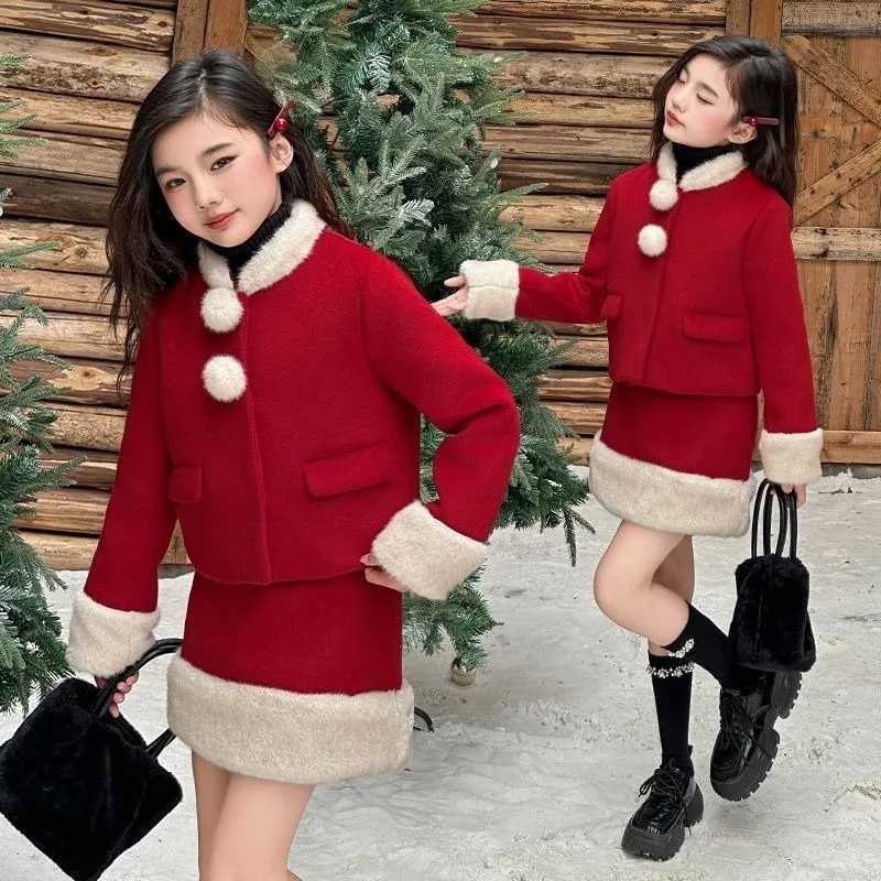 Skirt Set Red Childrens Clothing Girl Setup Autumn Winter Suit for Girls Clothes 8 10 12 Years Old Outfits Sets Fashion Outfit Y251105