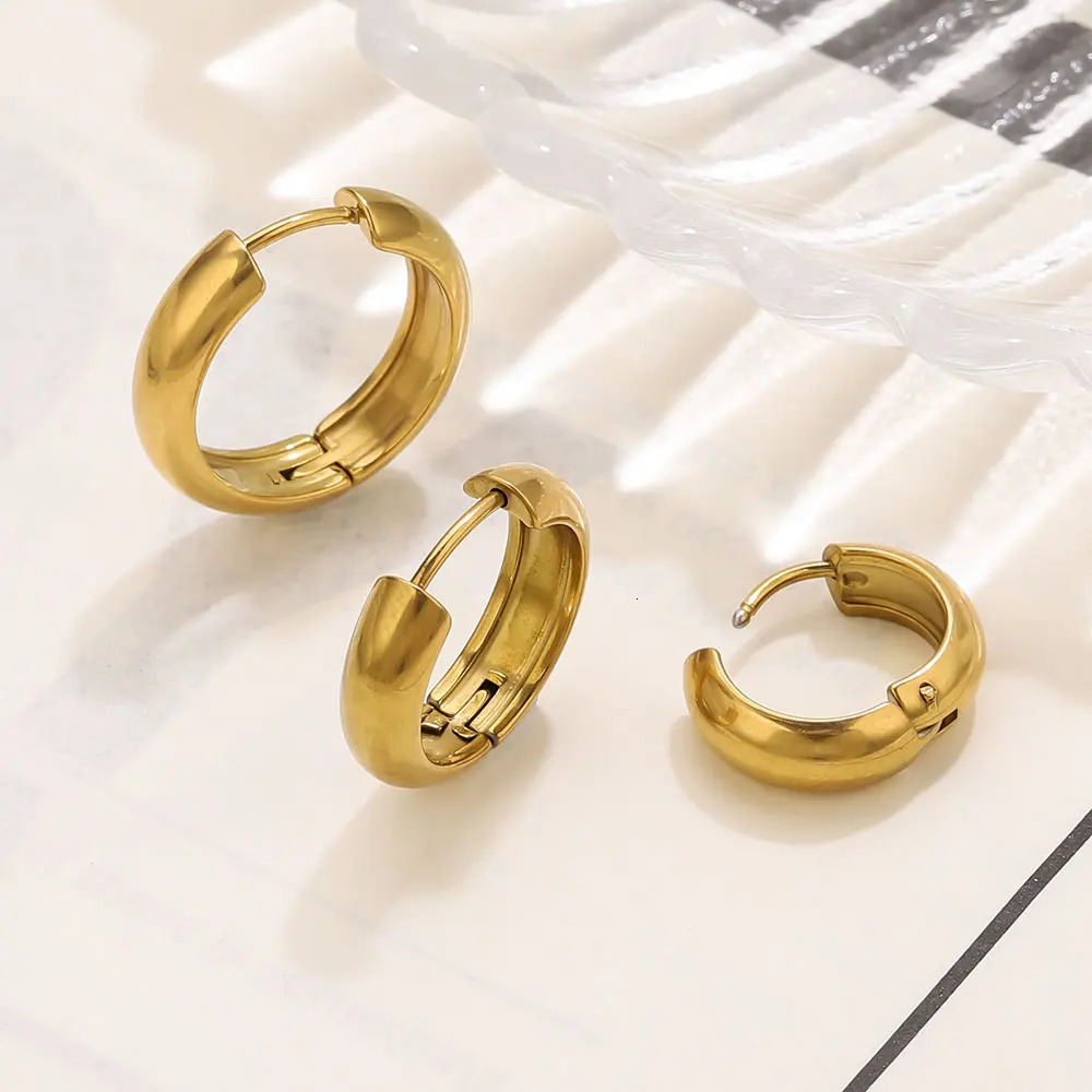 6pcs Stainless Steel Hoop Earrings Piercing Ear Cartilage Women Men Punk Hiphop Gift Round Circle Pendientes Jewelry Accessory 251131