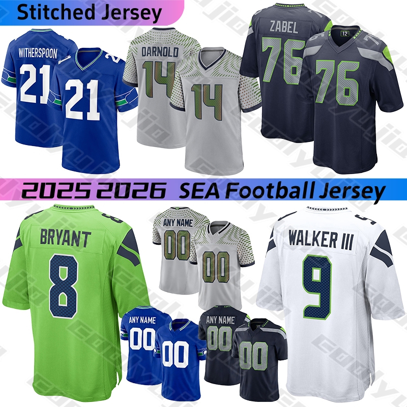 Seattles SeahawksS Jersey SeahawksJersey Jaxon Smith-Njigba Cooper Kupp Fan Darnold Walker III Charbonnet Barner Nwosu Witherspoon Zabel Murphy football jerseys