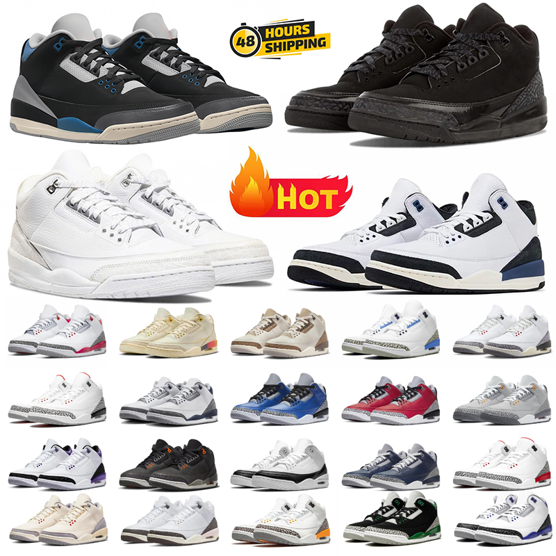 Designer 3s Basketball Shoes Black Cat White Cobalt Bliss Denim Pink Glow Starfish Men Pure Money Seoul 2.0 Sneakers schoenen trainers 36-47