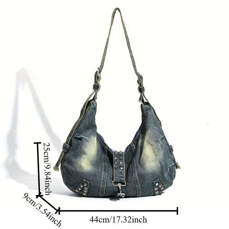 JIOMAY Retro Women's Denim Large Capacity Shoulder Bag 2025 Jeans Messenger Bag Women Bags