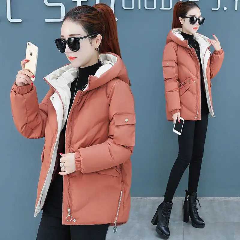 2022 New Winter Women Parkas Hooded Warm Thicken Coat Wadded Jacket Female Down Cotton-Padded Short Parka Gilrs jaqueta femininaT251105