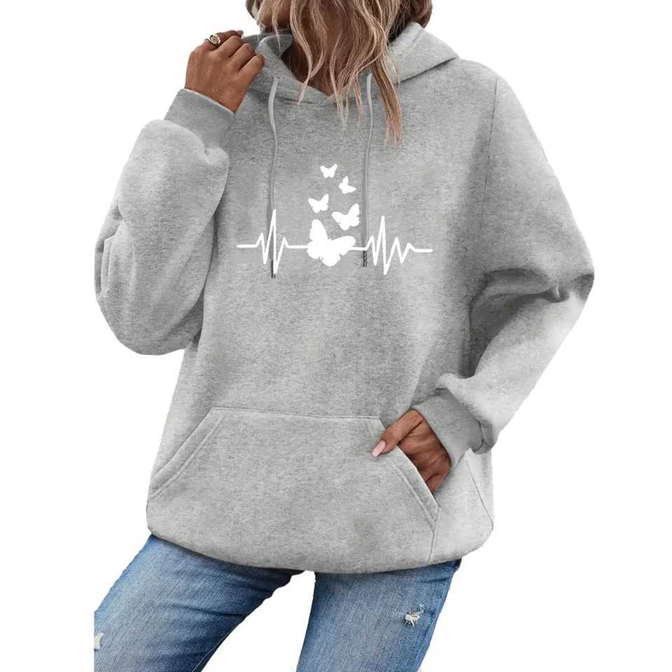 Women hooded sweatshirt for autumn and winter warm and windproof comfortable long sleeved top jogging hooded sweatshirtT251105