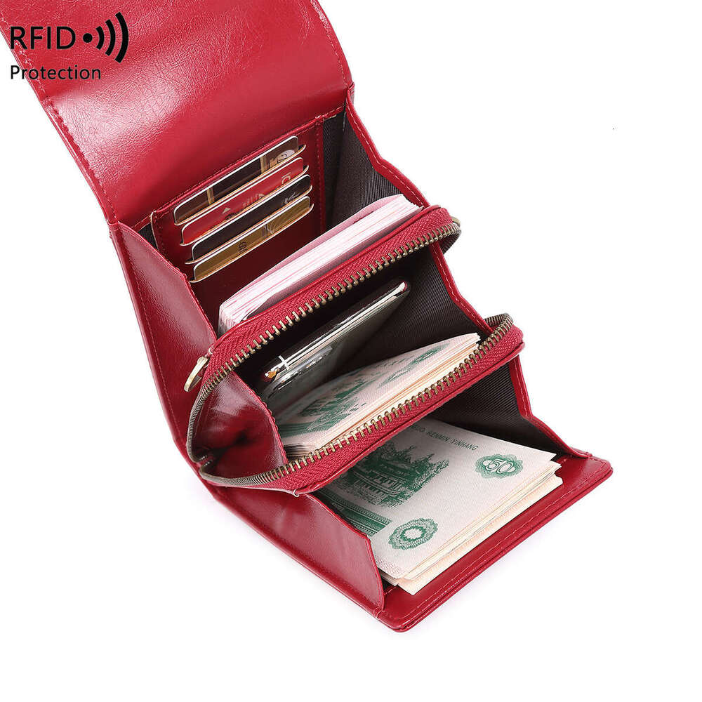 Cross-Border New RFID Anti-Magnetic Vintage Oil Wax Leather Phone Pouch Versatile Women's Single Shoulder Crossbody Bag