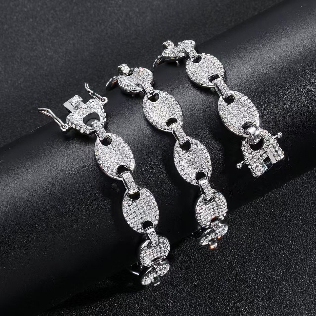 Fine jewelry mens women fashion pass tester s sterg sier with d color vvs moissanite dia cuban bracelet