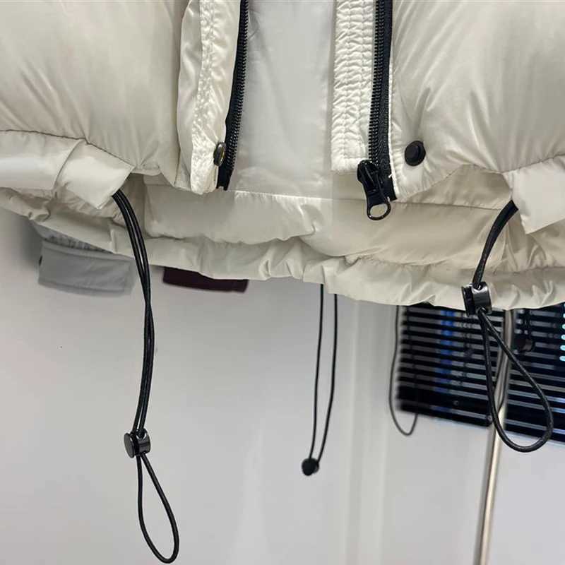 Winter Hooded Loose Short Parker Down Jacket Female Zipper Pocket Fluffy Thicken Outwears Women White Duck Down Puff Warm JacketT251105