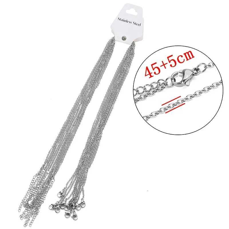 10pcs/lot 455cm 45cm 50cm Stainless Steel Adjustable Link Chain Necklace Women Gold Color Fashion chokers Jewelry WholesaleW251105