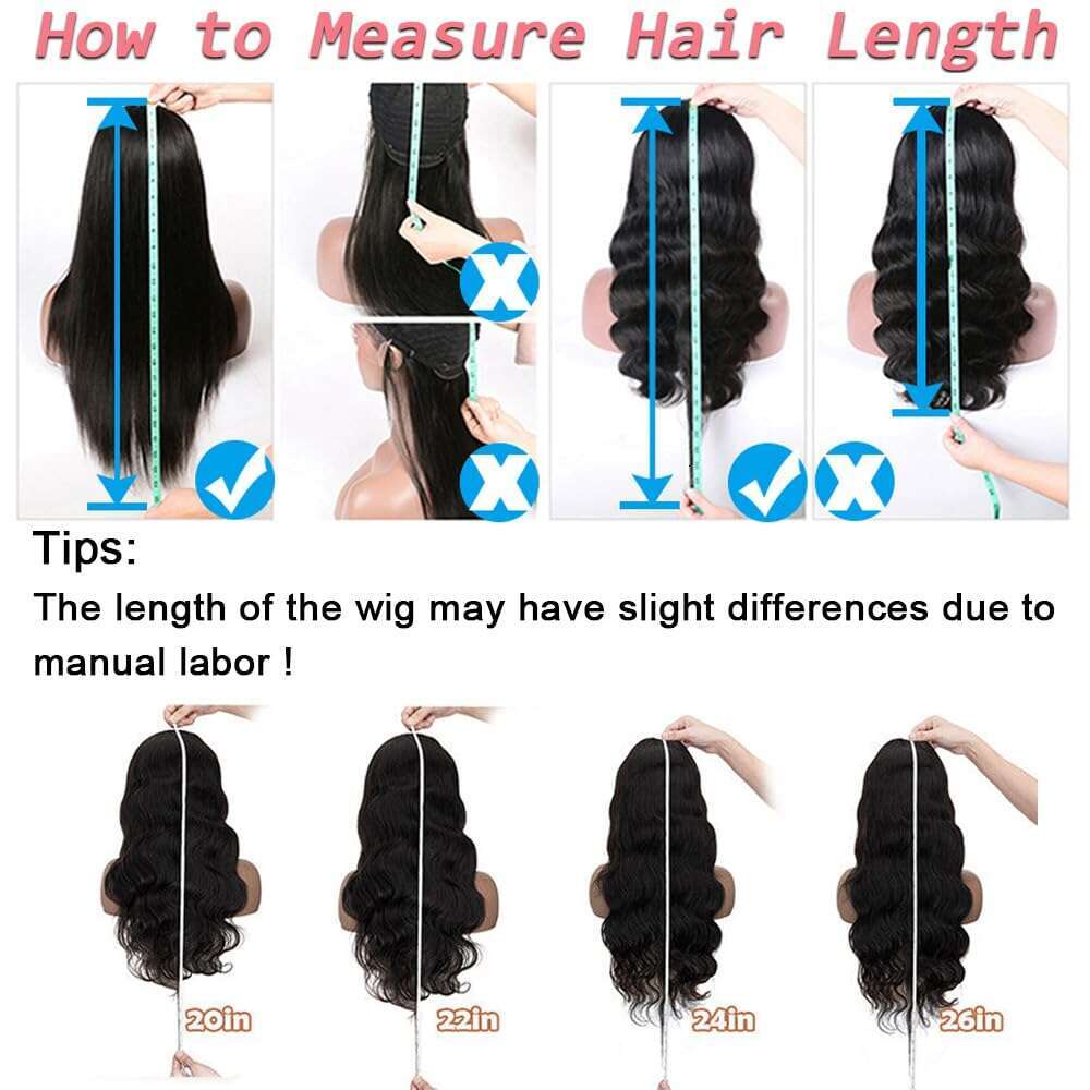 Glueless Human Hair Wigs Pre-Plucked 5X5 Lace Closure Pre-Cut Body Wave - 200% Density Brown/Black Glue Needed, Comfort Fit Small Heads