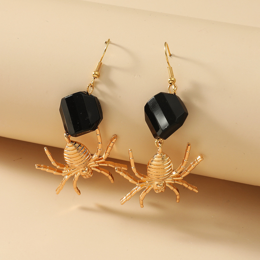 Exaggerated Dark Street Spider Creative Design Earrings Women's Halloween Accessories
