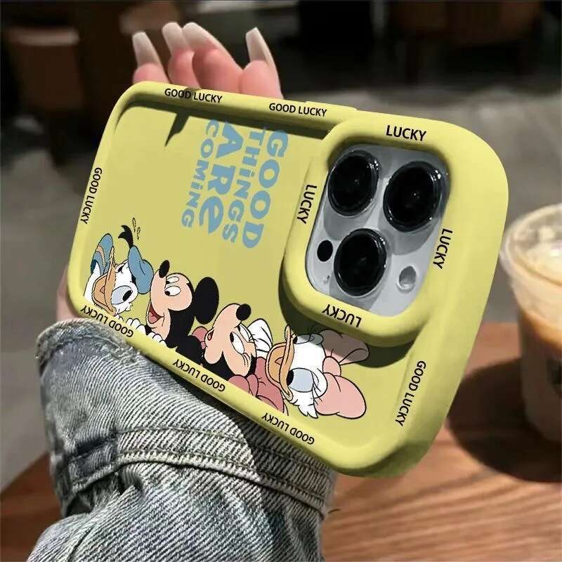 Minnie Mouse Duck Cute Phone Case For iPhone 16 14 12 13 11 15 Pro Max XR XS MAX 7 8 PLUS Y2K Cartoon Lovely Cover