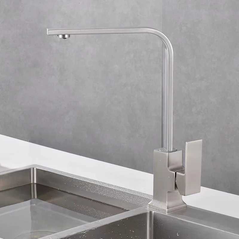 Bed Gold Stainless Steel Kitchen Faucet 360 Degree Swivel Deck Mounted Hot and Cold Mixer Spout Single Handle Sink Tap Crane Y251104