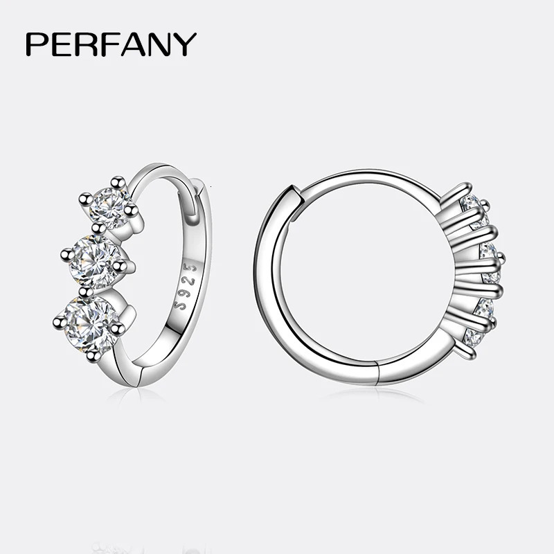 PERFANY 072CT All Mo Silica Womens Earrings S925 Pure Silver Laboratory Diamond Temperature Fashion Wedding Jewelry 250326