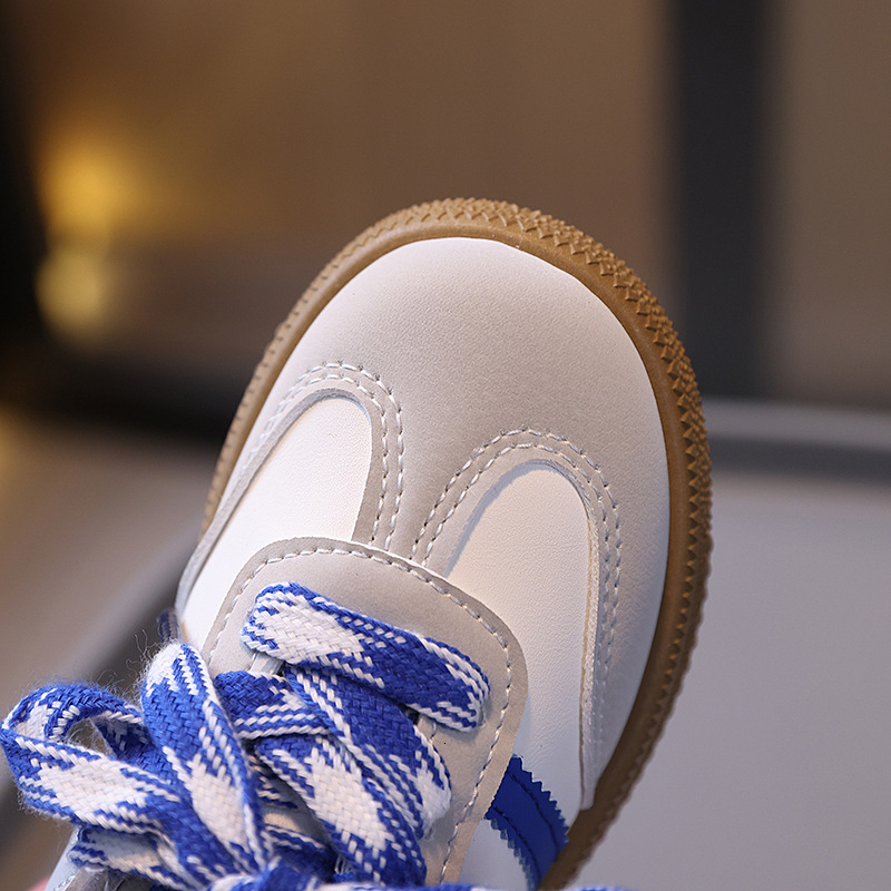 Children's Training 2025 Spring And Autumn Boys' Solid Sports Soft Sole Board Girls' Baby Velcro Forrest Gump Shoes