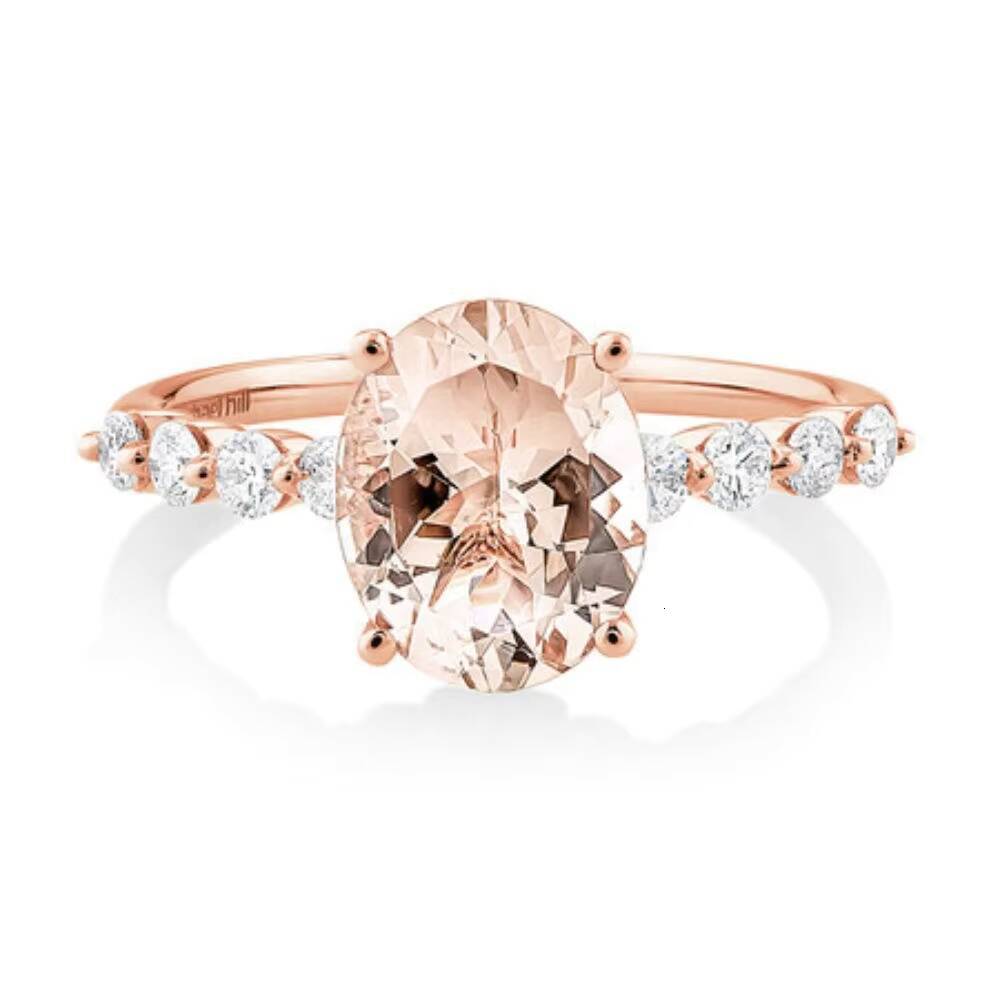 Wholesale Silver Jewelry Morganite Gemstone Ring 925 Sterling Silver Morganite Engagement Ring