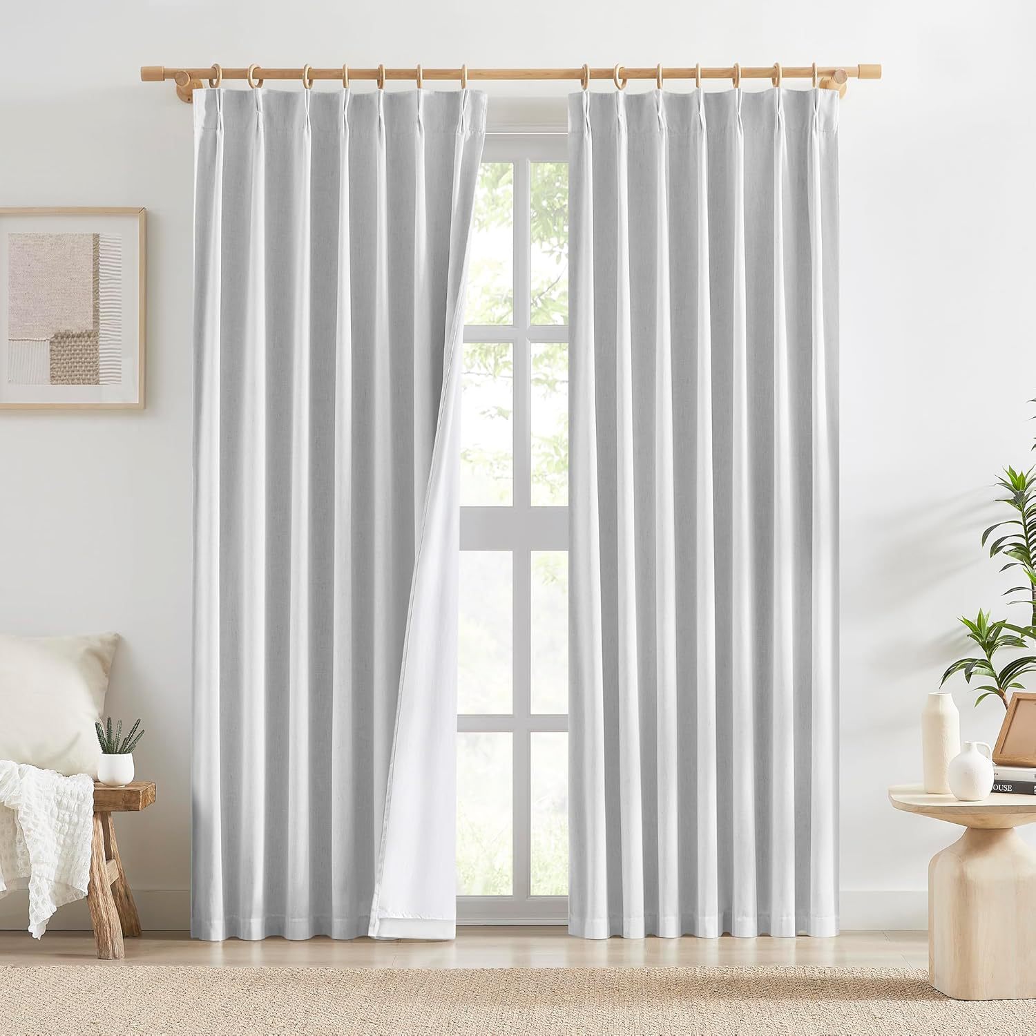 D5 100% full blackout linen curtain colored linen cotton linen curtains double layer white lining cloth spot delivery