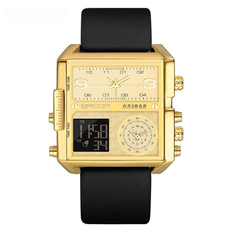 DHwatches Sanda Brand Men's Dual Display Electronic Quartz Watch Live Streaming TikTok