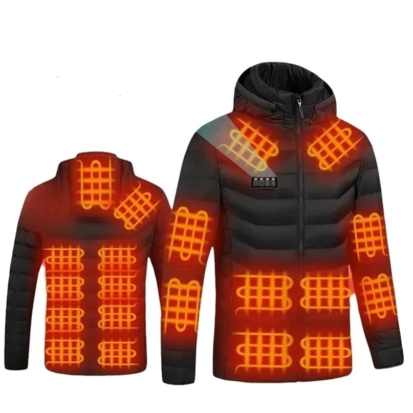 Men Heated down jacket USB Winter Outdoor Electric padded jacket Warm Sprots Thermal Coat Clothing Heated jacket251105ww