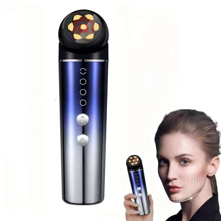6 In 1 EMS Microcurrent Facial Massager Sonic Vibration Face Lifting Hine LED Photon Skin Tighten Beauty Device For Wrinkle