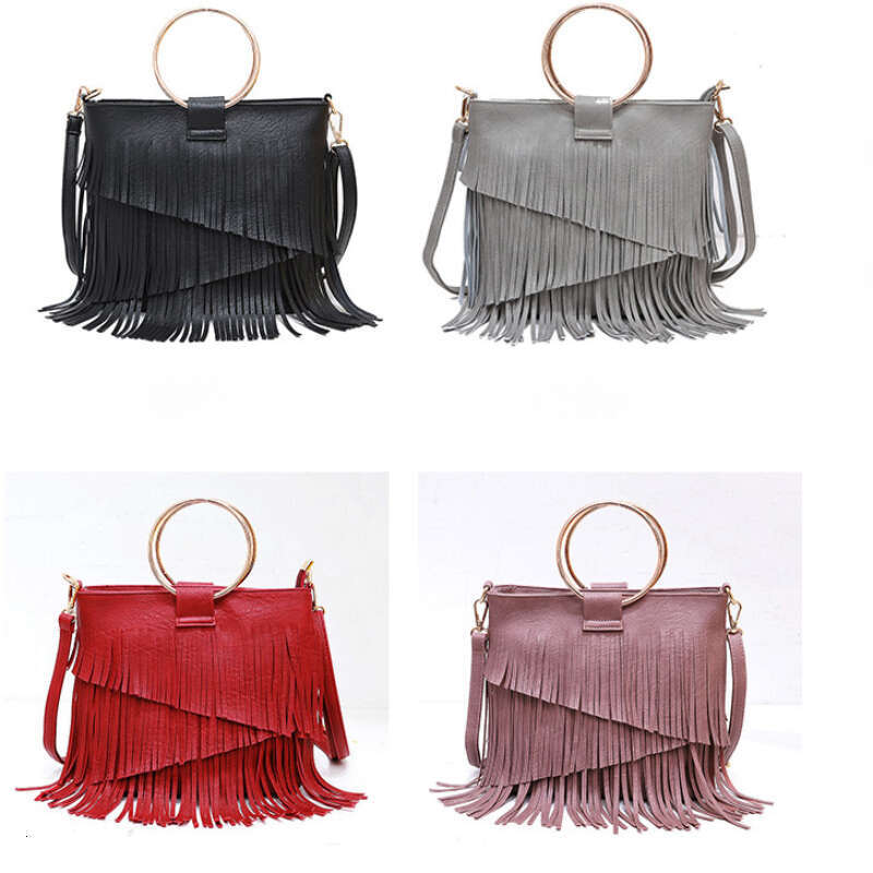 Women's Bag Shoulder Crossbody bags PU Leather Fashion New Irregular Tassel Trendy Music Festival Handbag