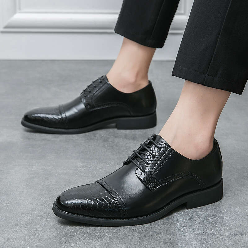 Large White 2023 Spring and Autumn Men's Business Dress 38-46 British Leather Wedding Shoes