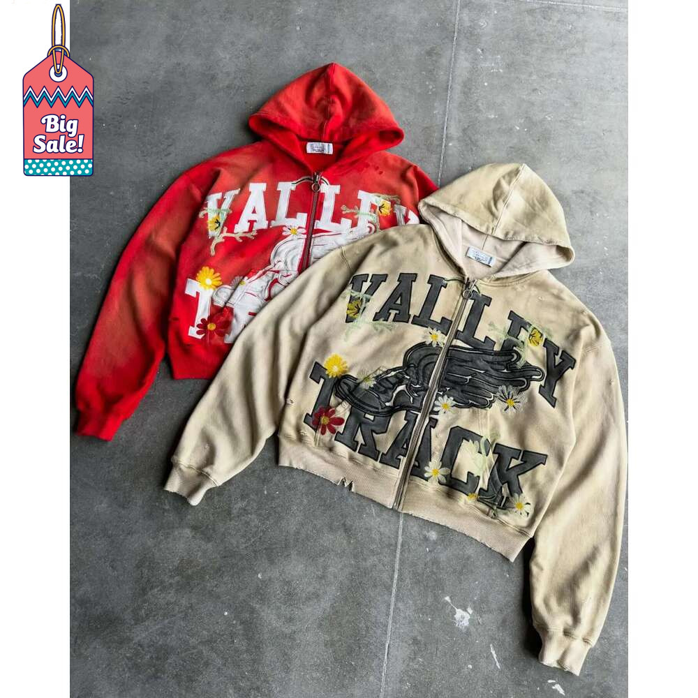 hoodie Women's Wear Haruku New Letter Wings Pattern Zip Up Men And Women Casual Hoodies Clothes Hip Hop Retro Sweatshirt Hoodie Streetwear jacket