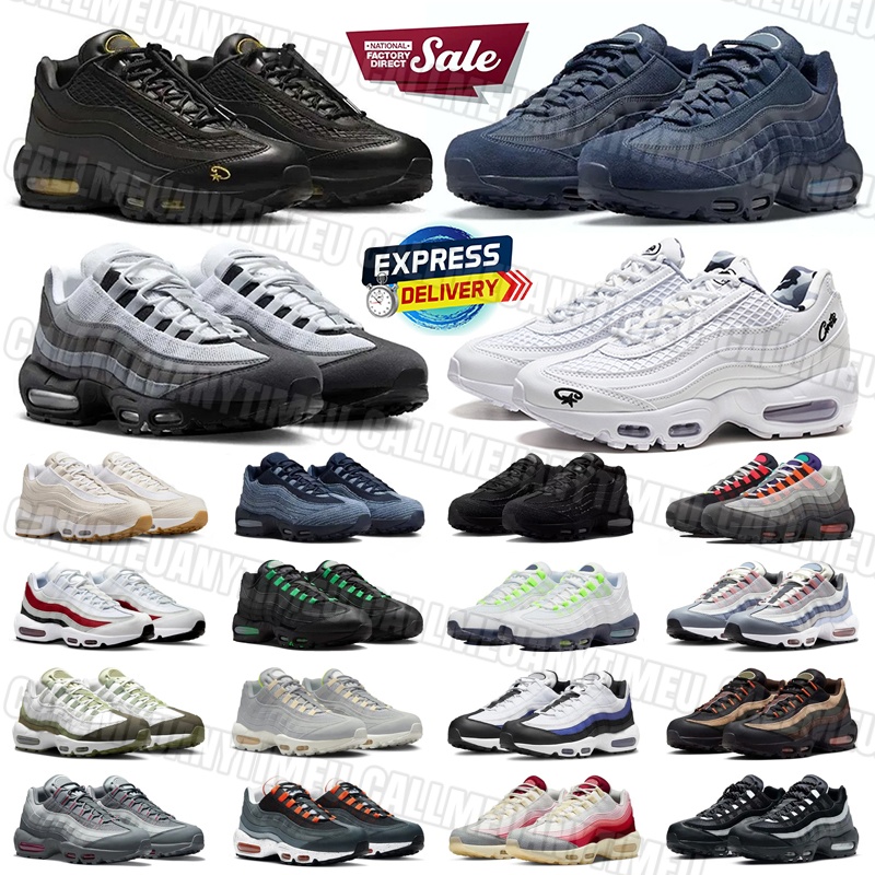 Designer 95 mens trainers 95s sneakers Mesh leather rubber Running Shoes chaussure Triple Black White Outdoor men Sports shoes Factory Direct Sale 40-46