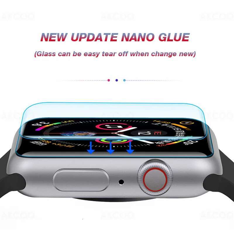 UV Curved Tempered For Apple Watch 44 38 42 40 41 45 MM 45MM 44MM Glass iWatch Series 8 9 4 5 6 SE 7 3 2 Screen Protector
