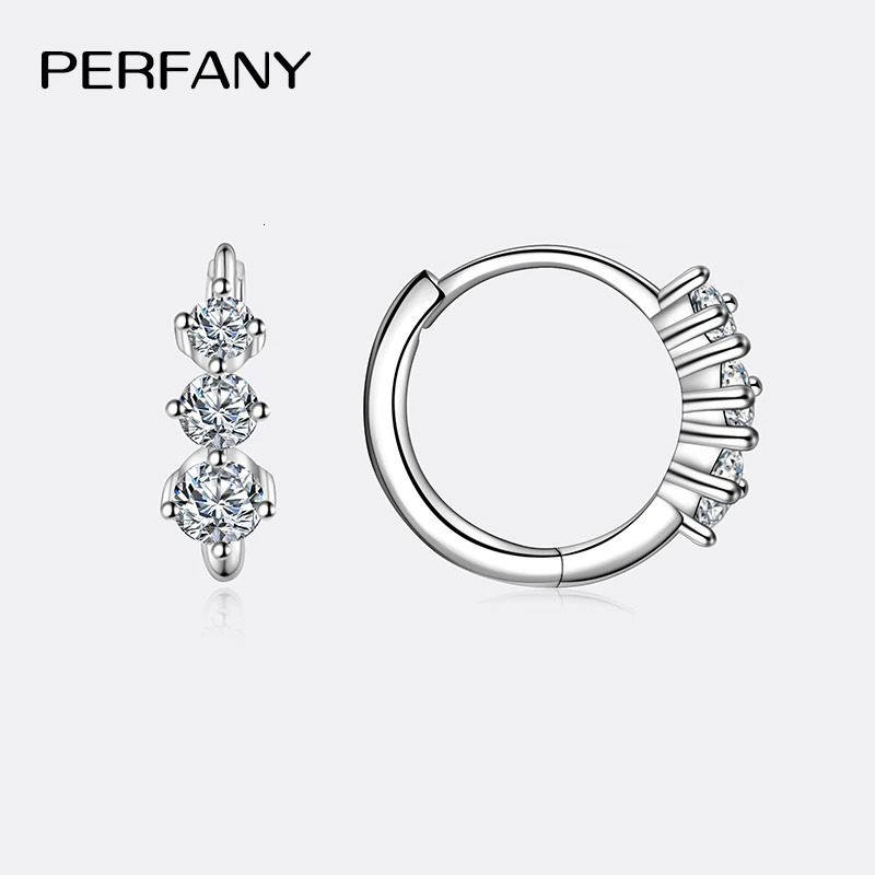 PERFANY 072CT All Mo Silica Womens Earrings S925 Pure Silver Laboratory Diamond Temperature Fashion Wedding Jewelry 250326