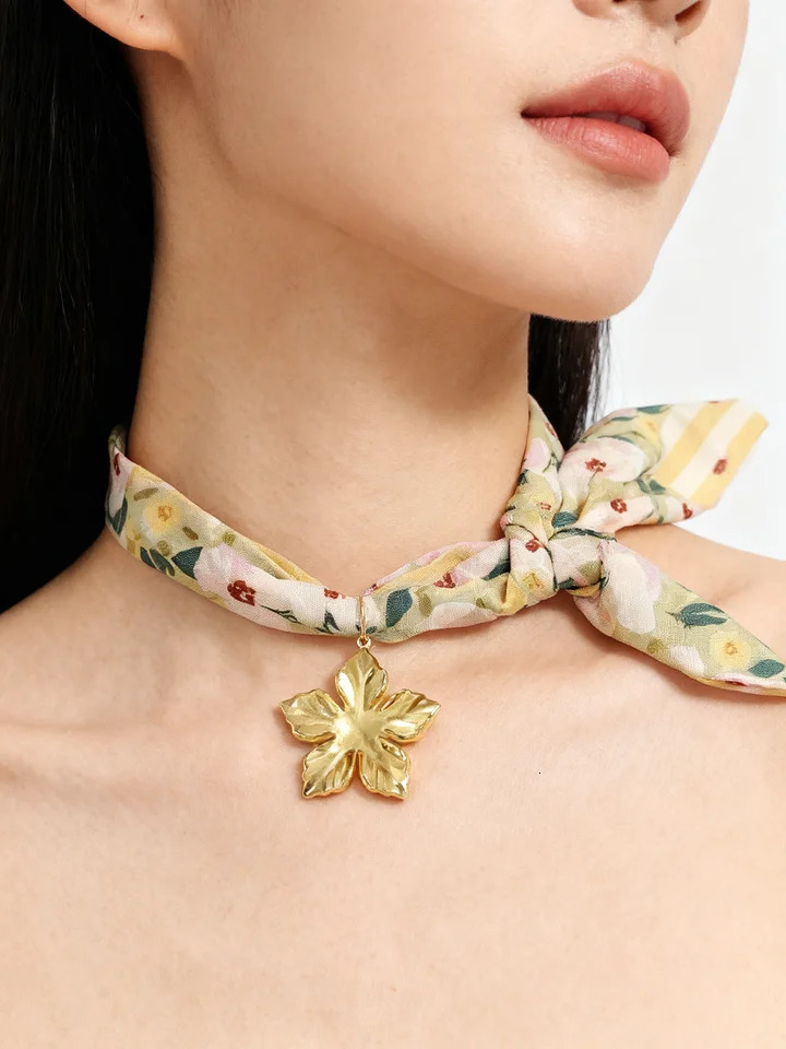 Trendy Scarf Necklace Starfish Seashell Sun Charm Pendant Stainless Steel 18K Gold Plated Waterproof Women Jewelry Gifts 251031