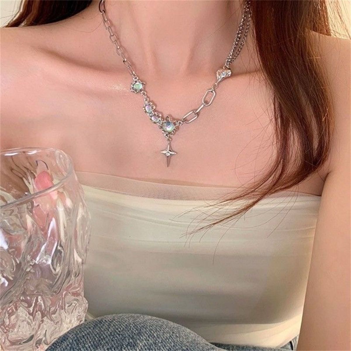 2025 moissanite pendant chain designer necklace Women Infinity Love Birthstone Heart Crystal Pendant Birthday luxury Jewelry woman designer for woman 