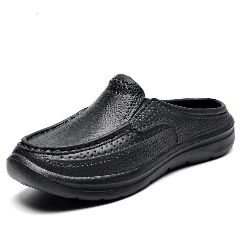 2023 Summer New One Step Driving Chef Shoes Large Baotou Lazy Half Tuo Thick Bottom Slippers