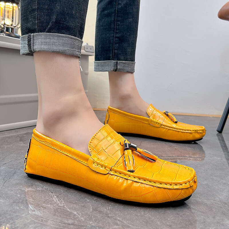 Large size tassel loafers 2024 Spring and Autumn new item men's Doudou British style one foot leather shoes