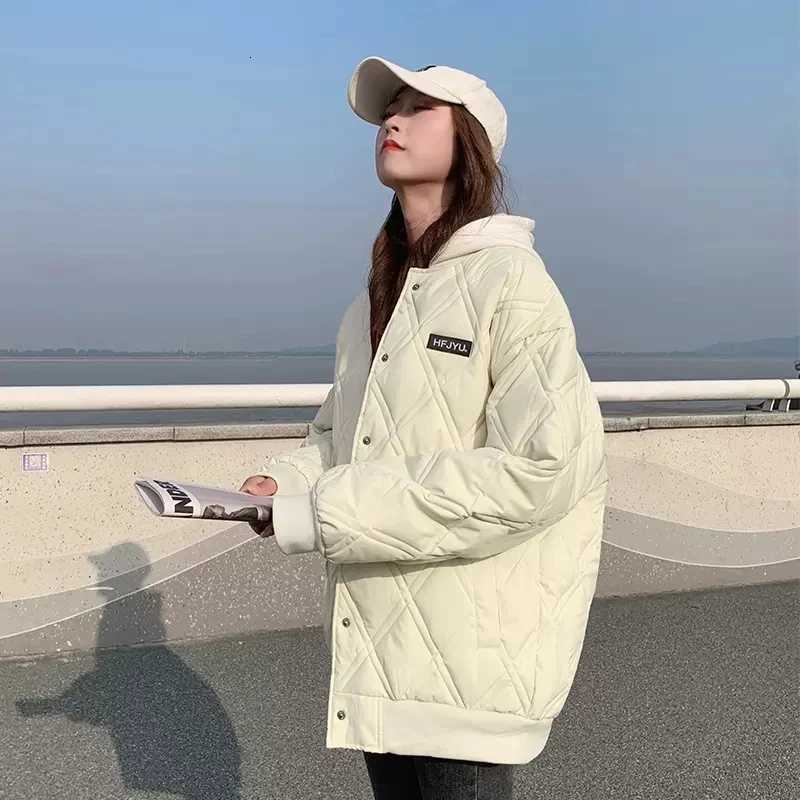 New Bread Suit Womens Winter Down Cotton Jacket Short Zipper Loose Trench Coats Female Causual Parkas Outerwear Warm Basic CoatT251105