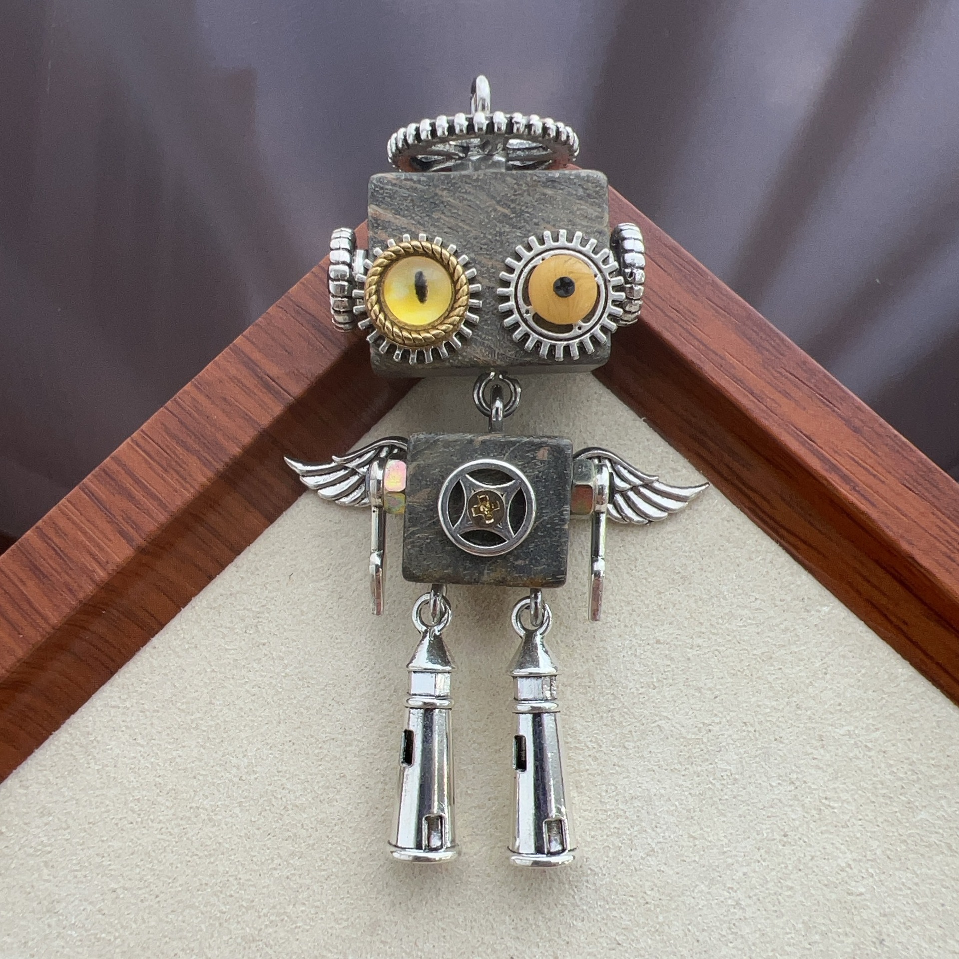 Punk Robot Pendant Niche Design Phone Keychain Charm Fashion Cartoon Necklace for Women Fadeless