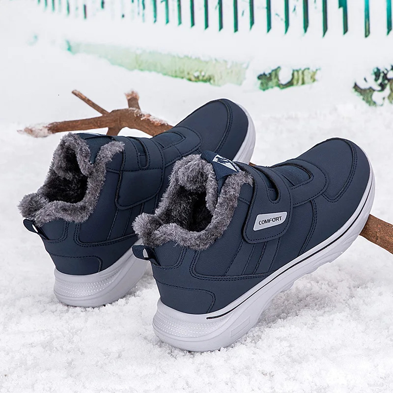 Winter Mens Sneakers Thick Plush Warm Mens Snow Boots Lightweight Mens Ankle Boots Handmade Mens Outdoor Cotton Boots251105