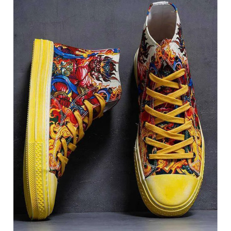 Jifffly Vulcan Men's Shoes Korean Hip Hop Street Style Chinese National Trend Niche Design Dance Trendy Comfortable Sneakers