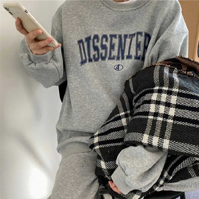 Women hoodie Sweatshirts Korean Fashion casual Letter Shirt Long Sleeve Y2k Top Womens Loose printed Pullover Y2k Clothes coatsT251105