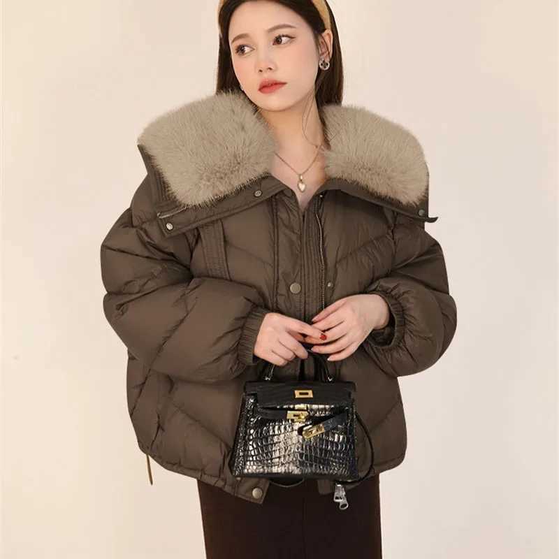 Fashion Fur Collar Down Cotton Jacket Short Parka Womens Cotton Coat New 2025 Winter Jacket Thick Warm Casual Cotton OvercoatT251105