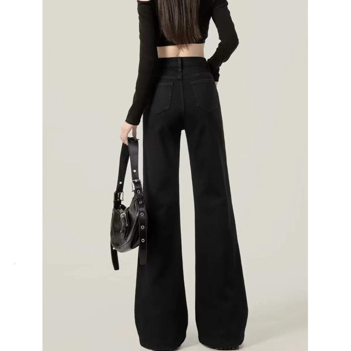 Weila Womens Jeans Latest Low Waist Slim Fit Horseshoe Horn Floor Pants 250403