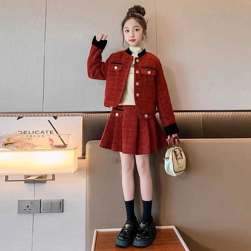 Pleated Skirt Set Clothes for Girls 10 to 12 Years Children Girl Winter Clothing Fashion Childrens Setup Outfit Autumn Wear Old Y251105