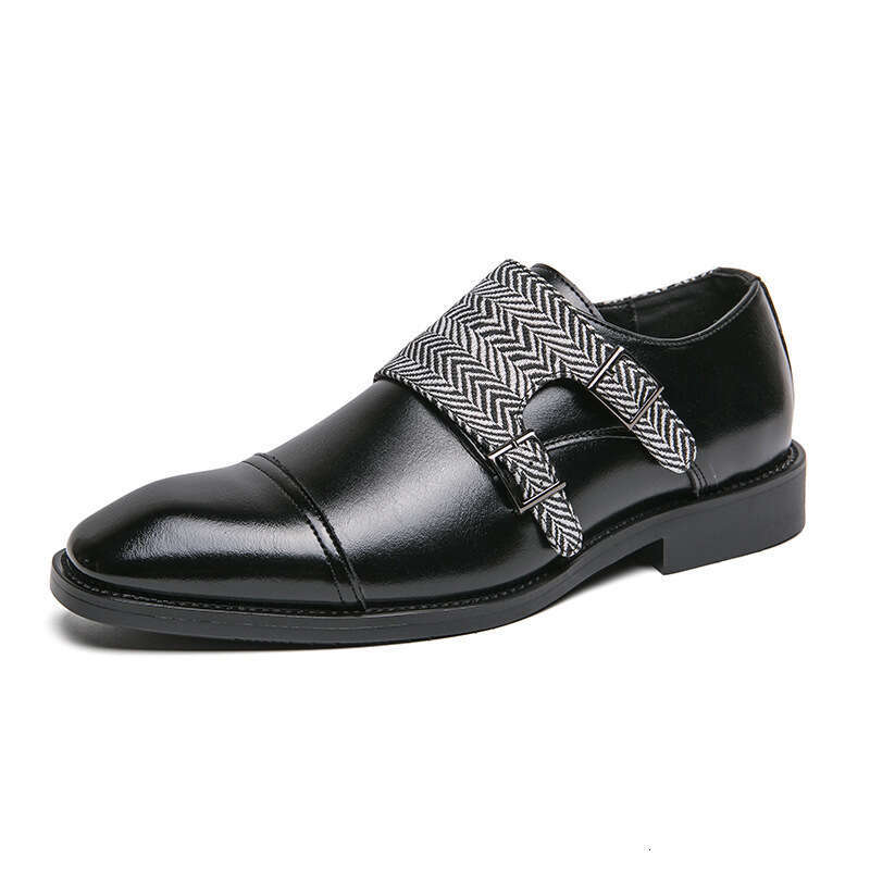 Large men's sizes 38-48, monk shoes, spring and autumn new double breasted business dress leather shoes