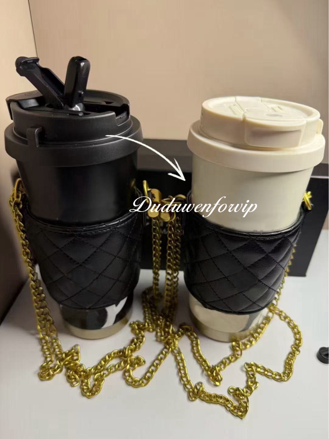 classical C Vacuum Cup Thermoses car bottle Flask Cups with holer chain fashion Coffee makeup gift packing box