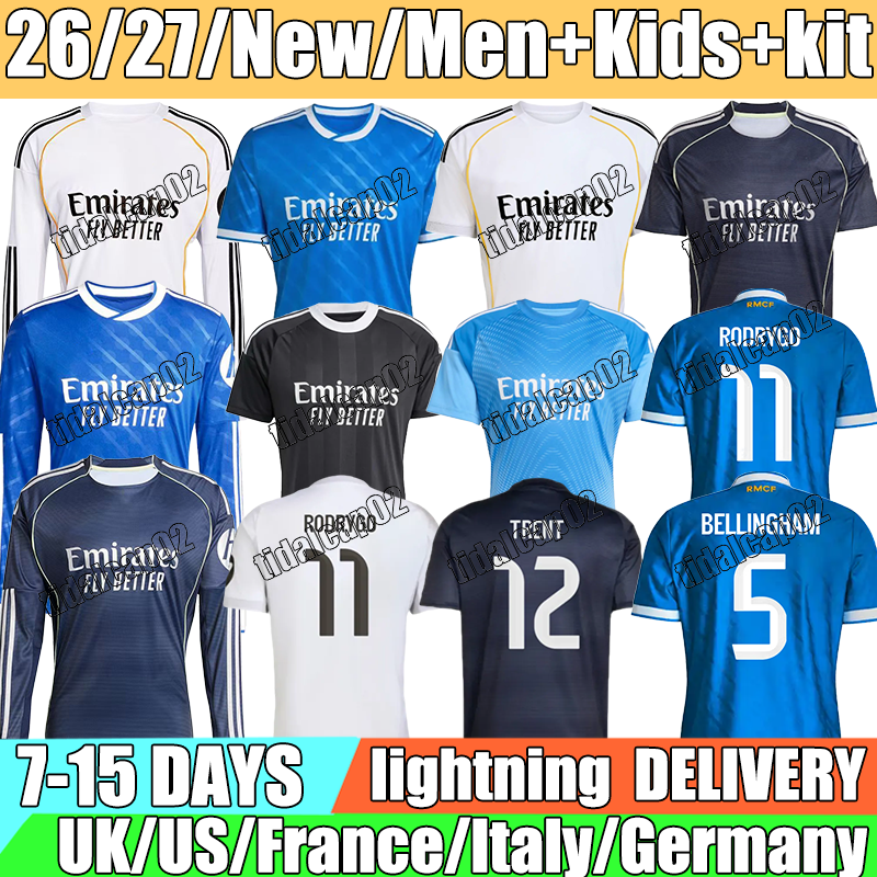 Season Jerseys camiseta madrids Mbappe #10 Vini Jr. #7 Mastantuono#30 Soccer jerseys Valverde #8 GONZALO #16 Valverde #8 Rodrygo #11 2026 football shirt mens kit kids