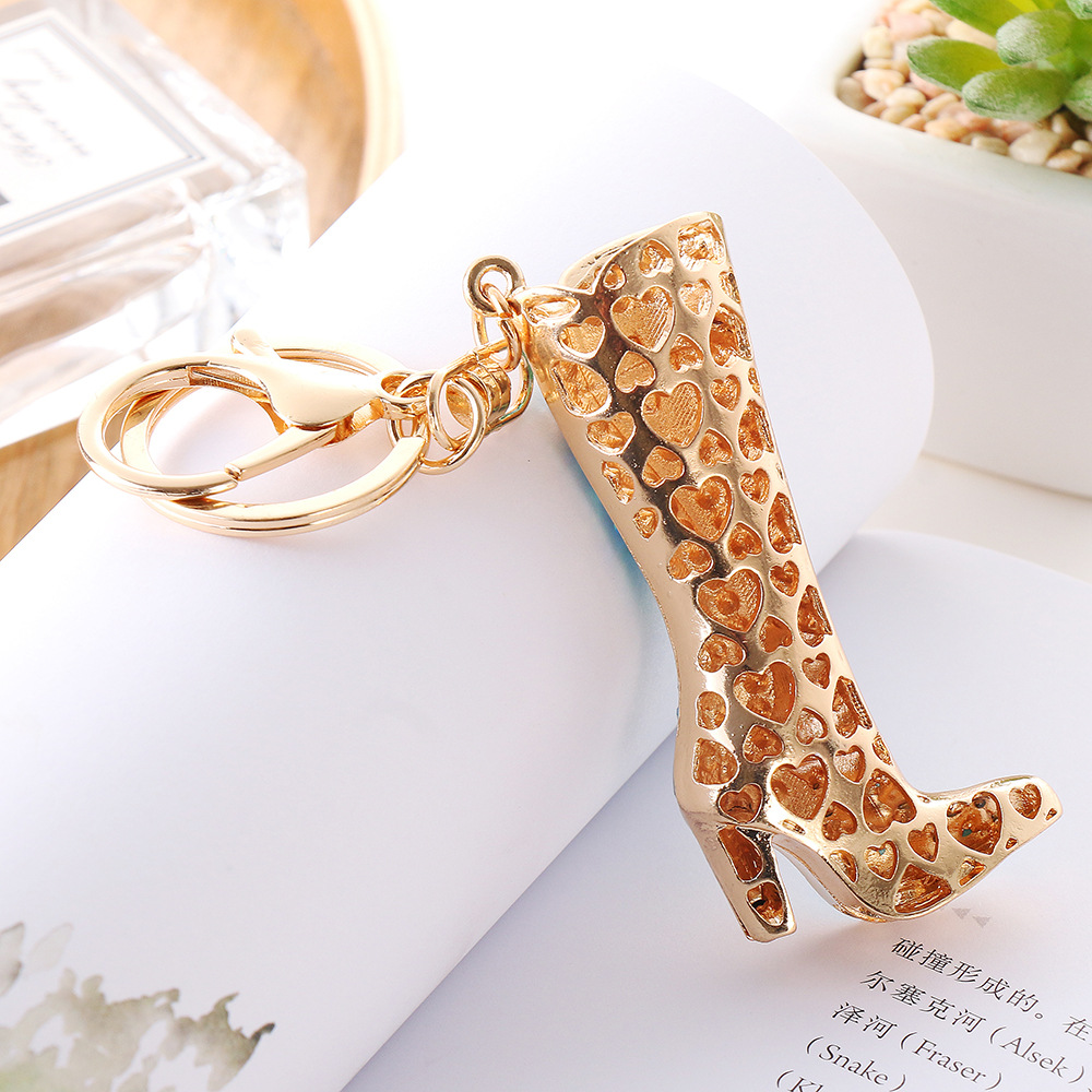 Creative High-Heel Metal Keychains Knee-High Boot Pendants & Small Gift Charms