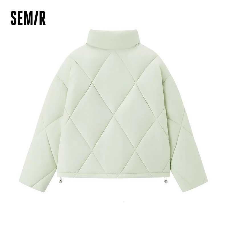 Semir Cotton Padded Jacket Women Diamond Quilted Stand Collar Loose Fit 2025 New Winter Elegant Casual OuterwearT251105