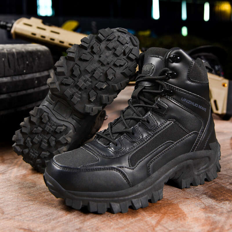 Large Winter Desert Boots High Top Lace up Rubber Sole Outdoor Mountaineering Shoes Men's Tactical Training Martins